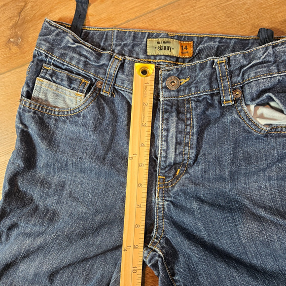 Old Navy Famous Skinny Jeans Girls 14 Regular Blue Denim Youth Casual Y2K Style - Picture 7 of 14
